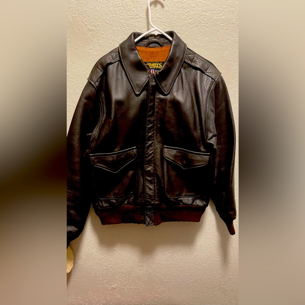 Authentic Leather US Wings Bomber Jacket Vintage